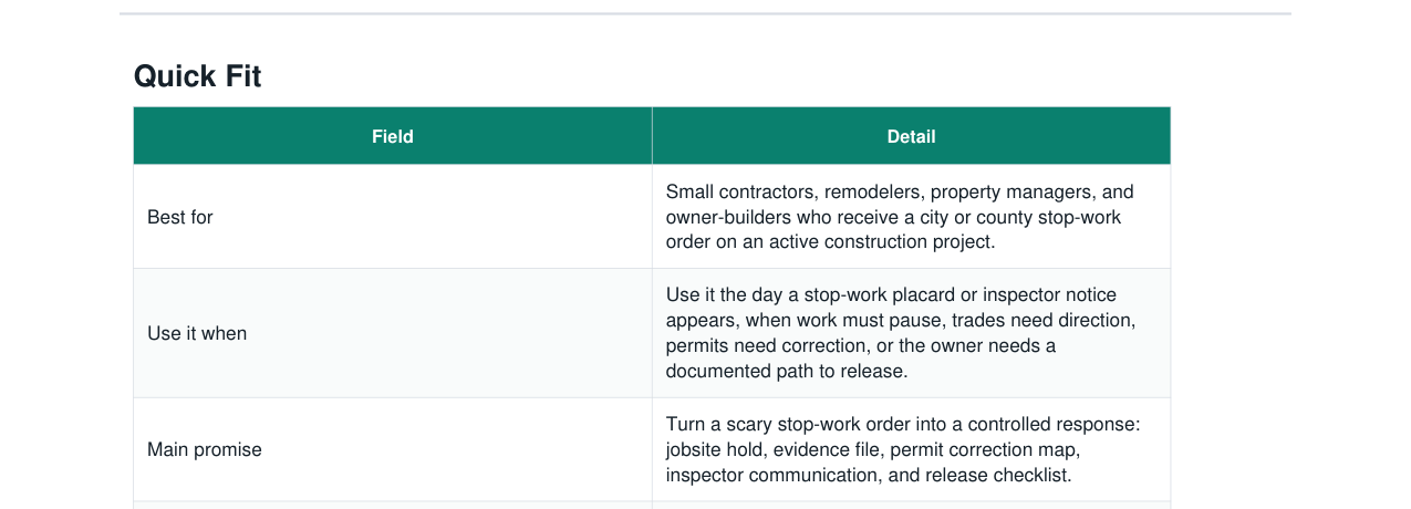 Building Permit Stop-Work Order Response Kit real file preview
