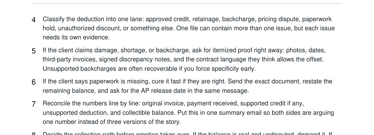 Client Short-Pay + Balance Recovery Kit real file preview
