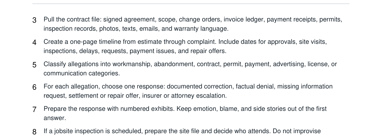 Contractor License Board Complaint Response Kit real file preview