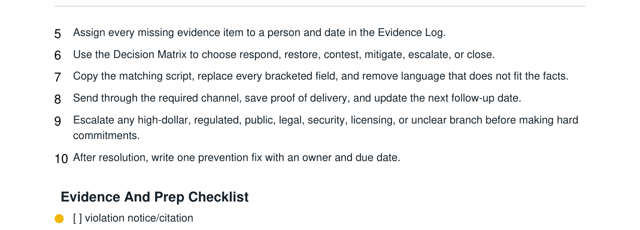 Liquor License Violation Hearing Response Kit real file preview