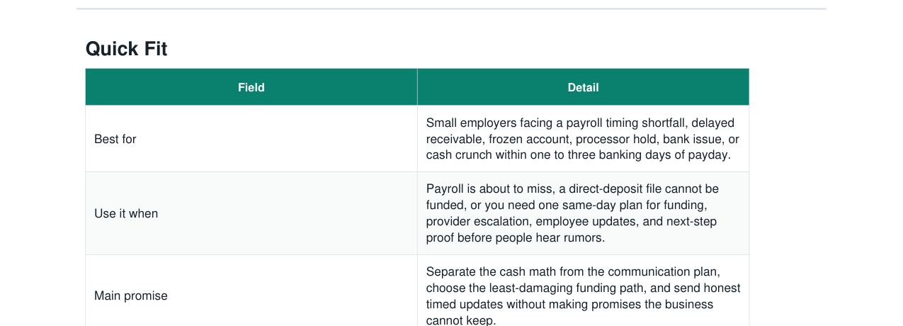 Missed Payroll Cash Crunch Communication Kit real file preview