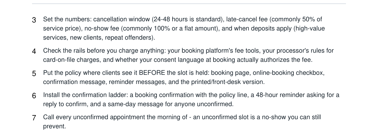 No-Show + Cancellation Policy real file preview