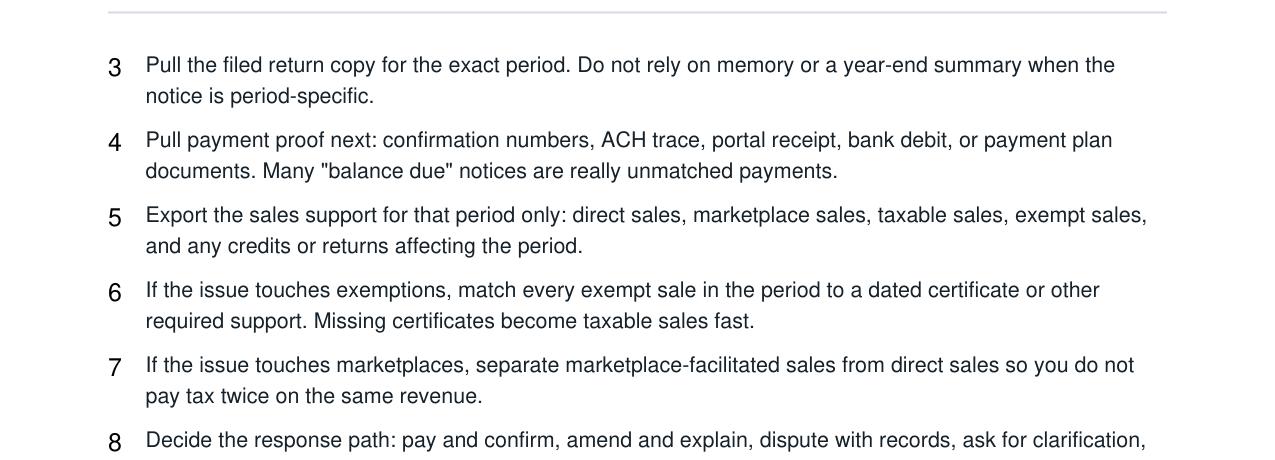 Sales Tax Notice Response Organizer Kit real file preview