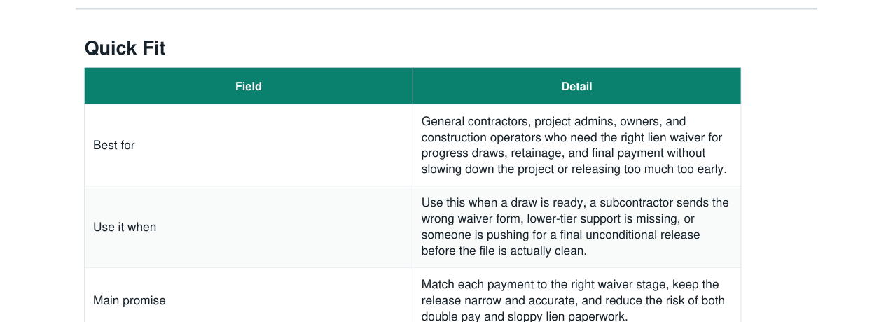 Subcontractor Lien Waiver + Progress Payment Kit real file preview